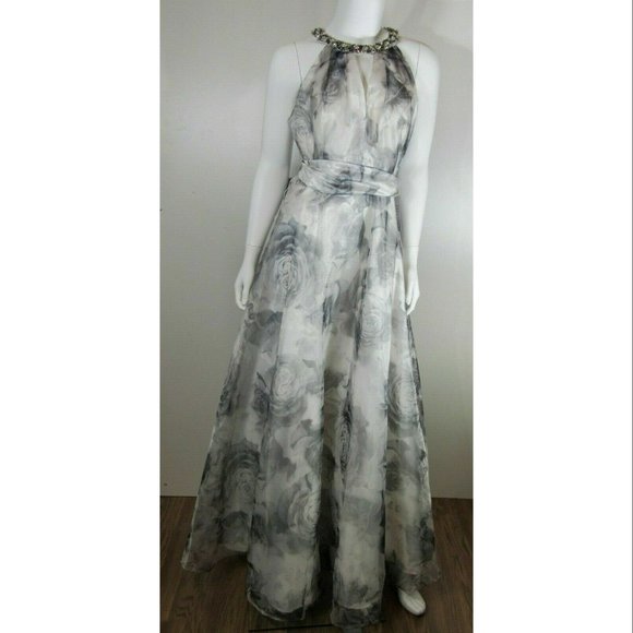 Eliza J Dresses & Skirts - Eliza J Beaded Ballgown, White and Grey